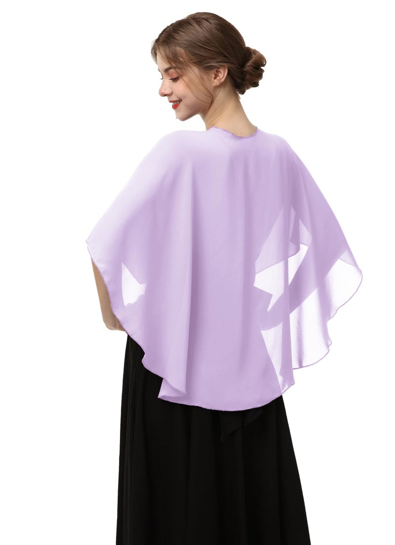 Hotshawl Womens Chiffon Shawls and Wraps, Wedding Party Shawl Scarf for Evening Dresses (Lilac) - Image 4
